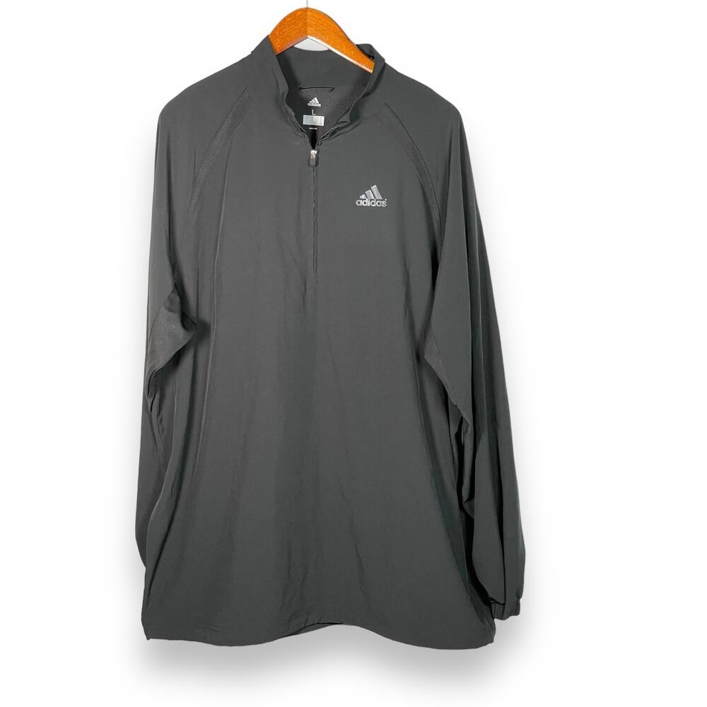 Adidas Quarter Zip Black Long Sleeve Shirt Reflective  Men's Size Large
